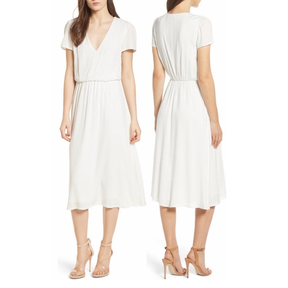 WAYF Ivory Blouson Dress